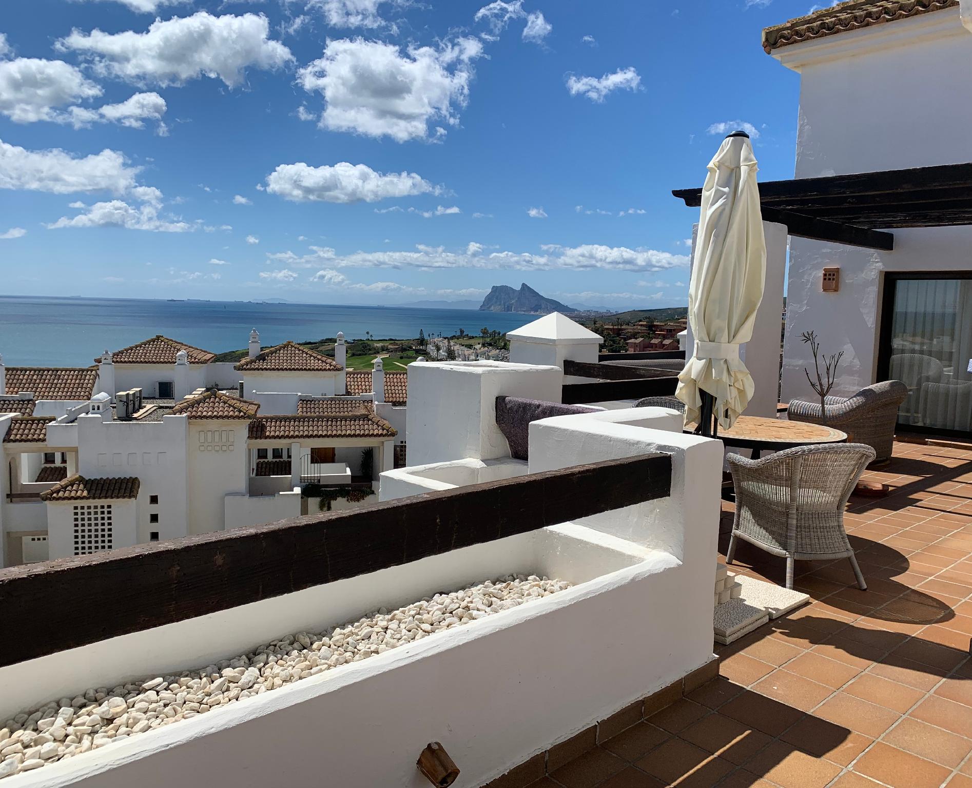 large terrace with spectacular view in alcaidesa